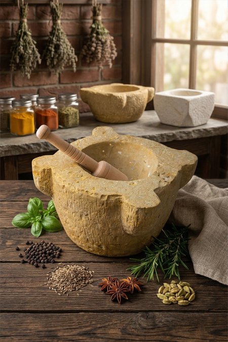 جرن كبة أنتيك حجري – 40 سم